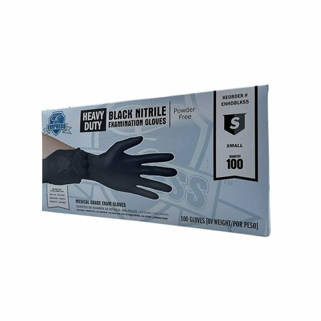 EMPRESS Heavy Duty Nitrile Glove Small, Black, 5 mil Exam Grade, 100PK ENHDBLKS5